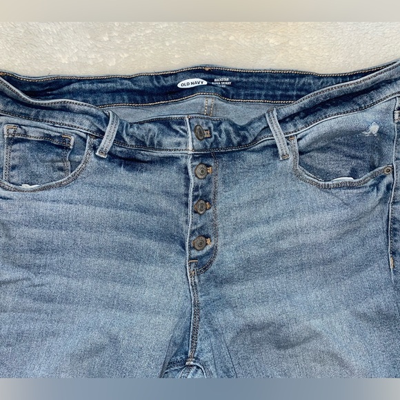 Light blue distressed high waisted jeans - Picture 2 of 5